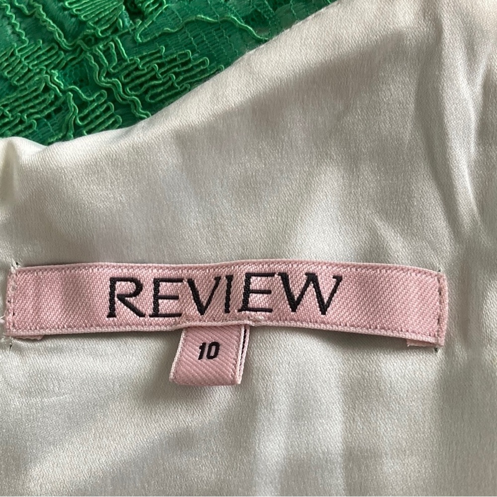 REVIEW emerald green vintage lace fit & flare Dress - Picture 8 of 9